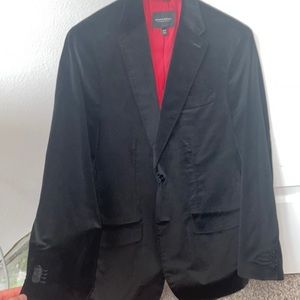 Banana Republic Tailored Slim Velvet Blazer, 40R, Black cotton velvet shell